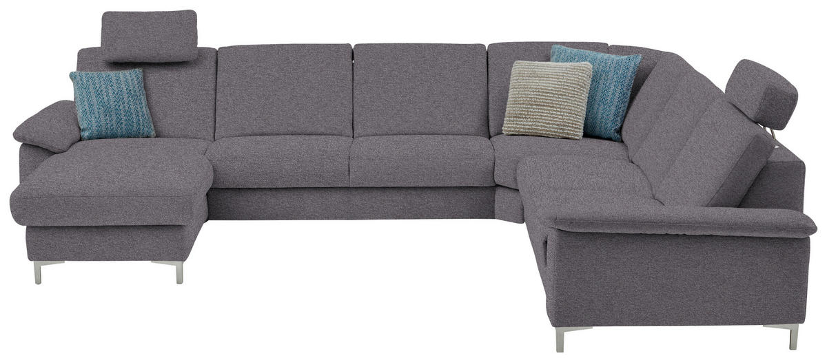 WOHNLANDSCHAFT in Chenille Grau  - Alufarben/Grau, Design, Textil/Metall (170/333/265cm) - Dieter Knoll
