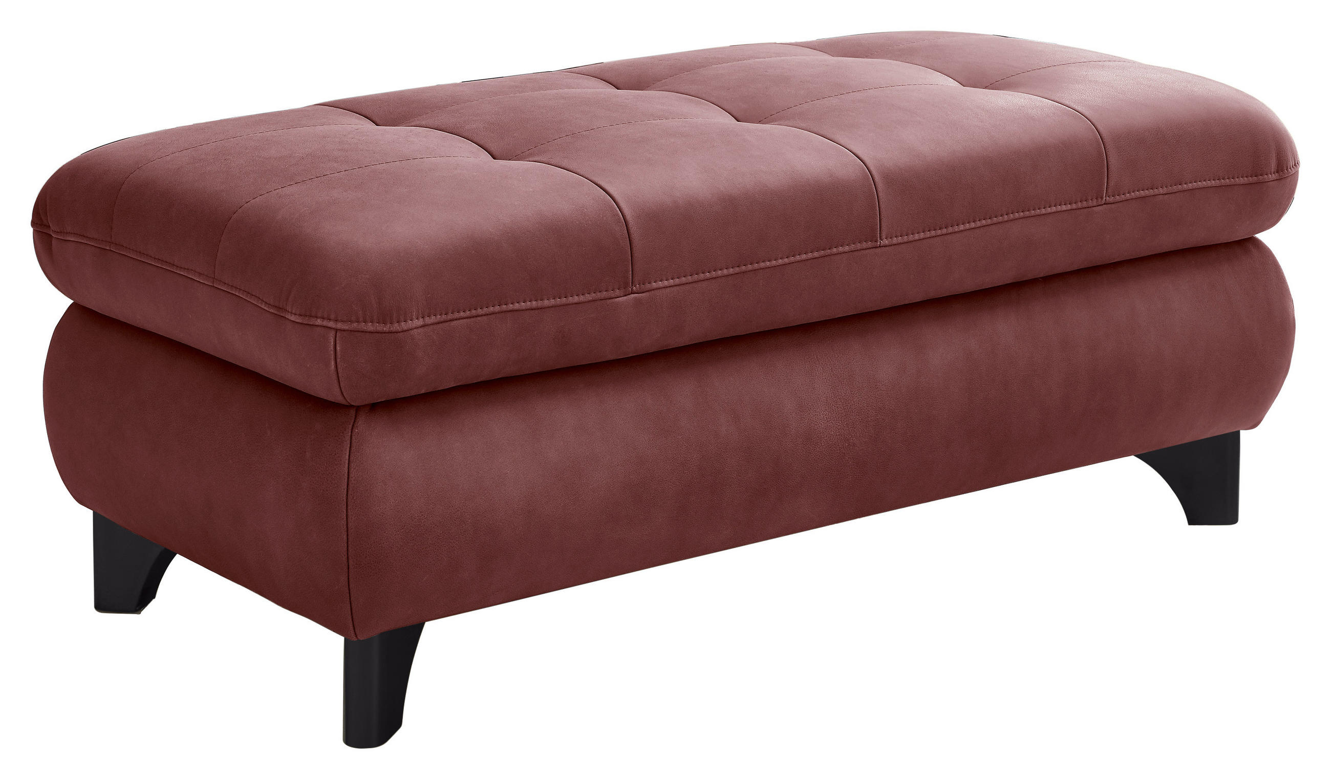 HOCKER in Leder Dunkelrot  - Schwarz/Dunkelrot, Design, Leder/Metall (129/47/64cm) - Beldomo Speed