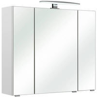 SPIEGELSCHRANK 80/70/20 cm  - Chromfarben/Weiß, KONVENTIONELL, Glas/Holzwerkstoff (80/70/20cm) - Xora