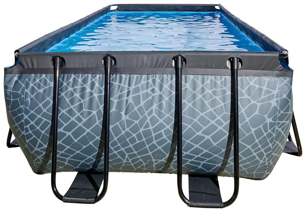 POOL Stone 400/200/122 cm  - Grau, KONVENTIONELL, Metall (400/200/122cm) - EXIT Toys
