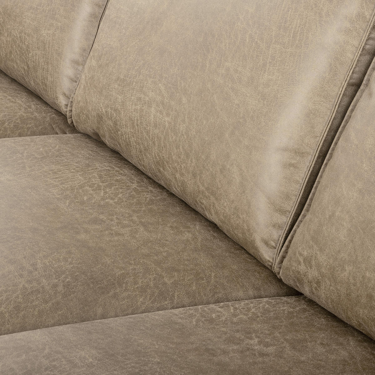 ECKSOFA Hellgrau Echtleder Lederlook Rücken echt  - Hellgrau/Schwarz, Design, Leder/Textil (166/238cm) - Livetastic