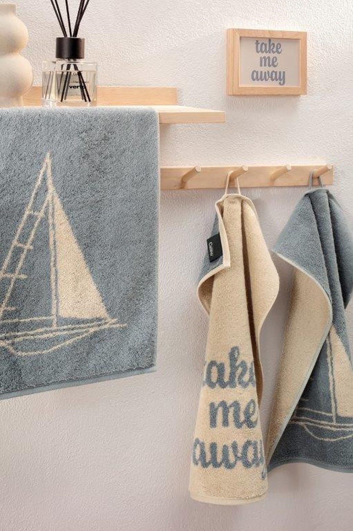 PEŠKIR ZA TUŠIRANJE Travel  pastelno plava 70/180 cm  - pastelno plava, Konvencionalno, tekstil (70/180cm) - Cawoe