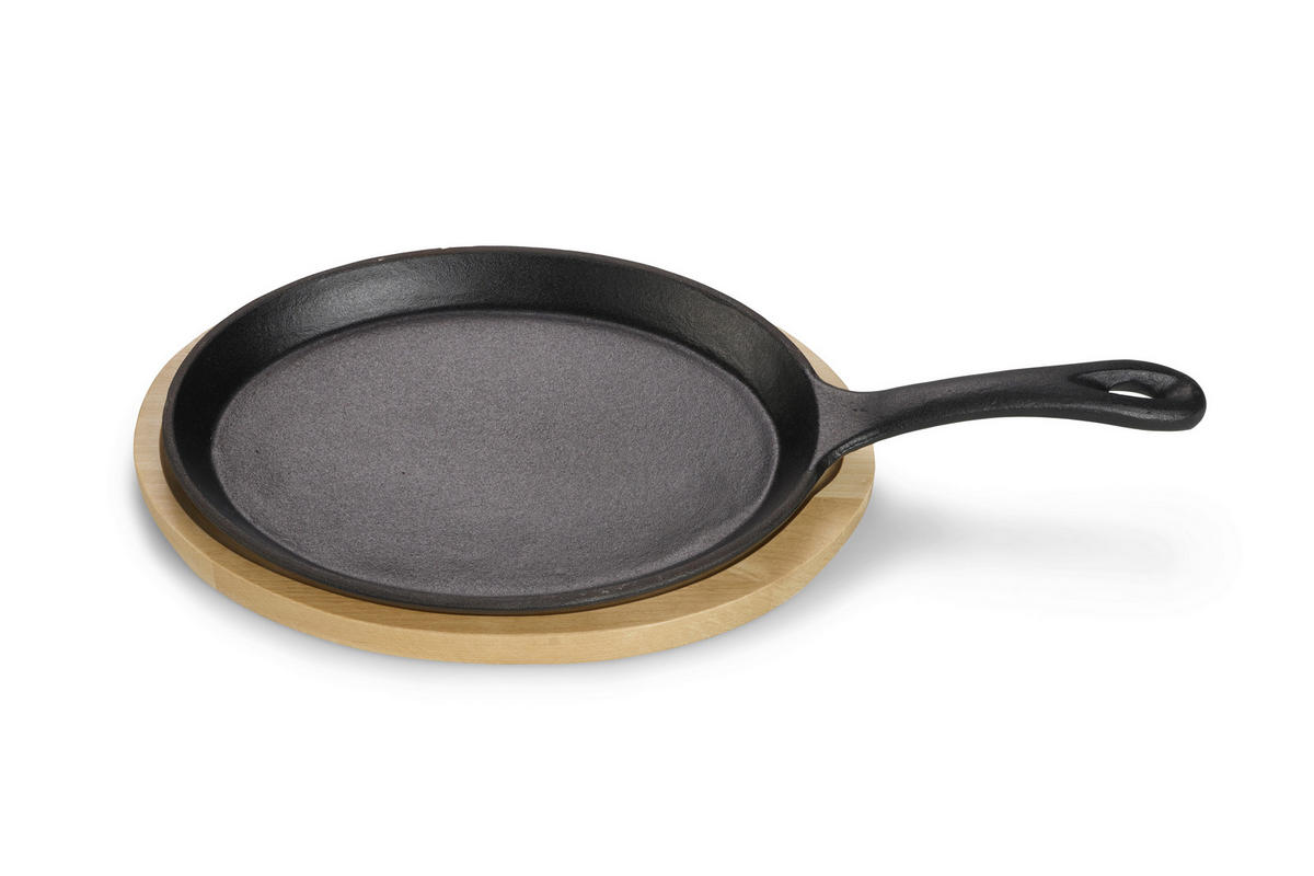 PFANNENSET Rund Gusseisen 4-teilig  - Schwarz, Basics, Metall (38/18/2cm) - Echtwerk