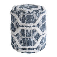 PUF in textil albastru  - albastru, Basics, textil (47/36cm)