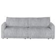 2,5-SITZER  in Velours Hellgrau  - Hellgrau/Schwarz, Design, Kunststoff/Textil (240/70/125cm) - Xora