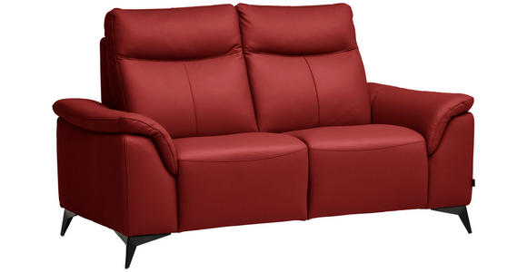 2-SITZER-SOFA  in Echtleder Rot   - Rot/Schwarz, Design, Leder/Metall (176/105/98cm) - Belluti