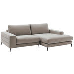 ECKSOFA in Velours Silberfarben  253/177 cm  - Silberfarben/Schwarz, Design, Textil/Metall (253/177cm) - Dieter Knoll