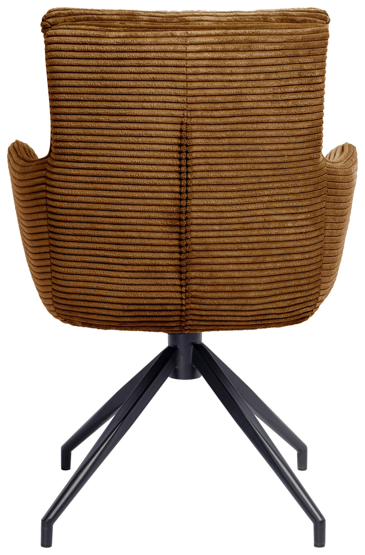 ARMLEHNSTUHL  Stoffauswahl, Sitzfläche 360° drehbar Cord  Rotbraun  - Rotbraun/Schwarz, Design, Textil/Metall (66/89/64cm) - Stylife