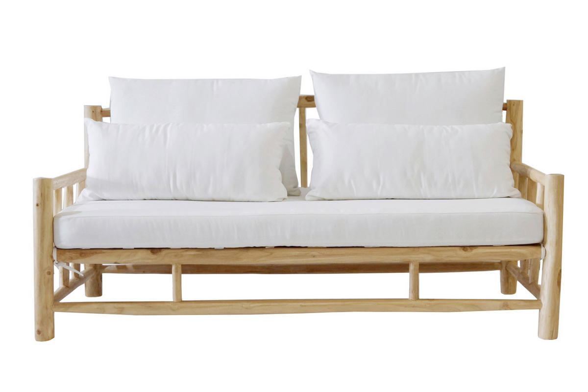 LOUNGESOFA  - Naturfarben/Weiß, Design, Holz/Textil (108/80/90cm) - Livetastic