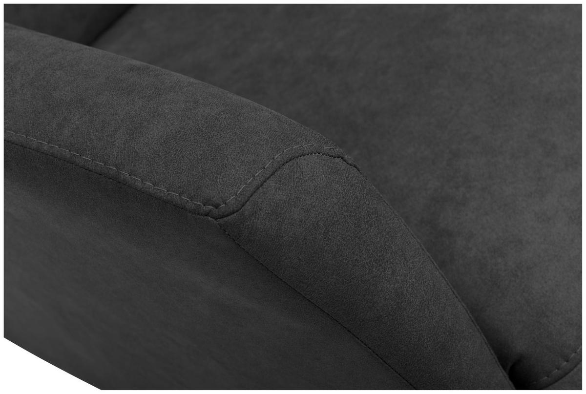 RELAXSESSEL Echtleder Relaxfunktion, Fußteilverstellung    - Silberfarben/Schwarz, Design, Leder/Metall (74/101/84cm) - Welnova