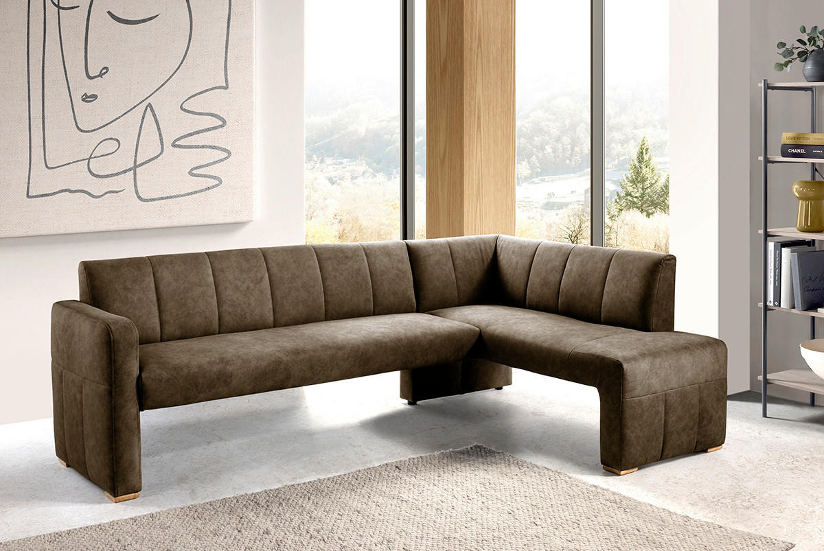 UGAONA KLUPA  braon   - boja hrasta/braon, Moderno, drvo/tekstil (245/159cm) - Livetastic