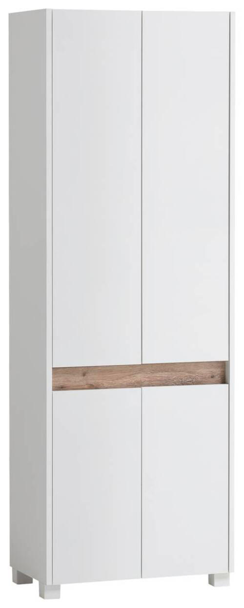 SCHUHSCHRANK 56,9/164,5/33 cm  - Silberfarben/Weiß, Design, Holzwerkstoff/Kunststoff (56,9/164,5/33cm) - MID.YOU
