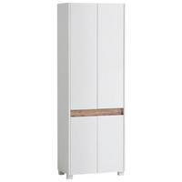 SCHUHSCHRANK Weiß  - Silberfarben/Weiß, Design, Holzwerkstoff/Kunststoff (56,9/164,5/33cm) - MID.YOU