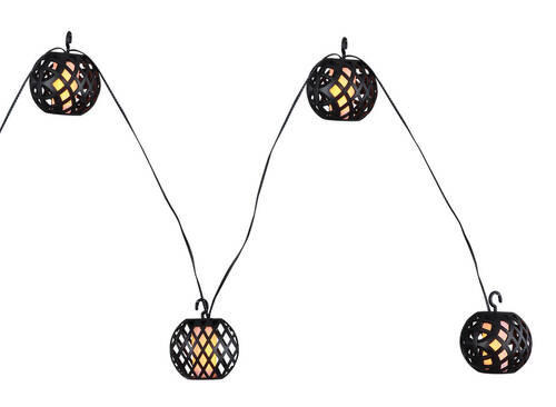 Thumbnail - Globo Solarleuchte, Schwarz, Weiß, Kunststoff, 7x7x410 cm, mit Schalter, Flackerfunktion, Lampen & Leuchten, Außenbeleuc...