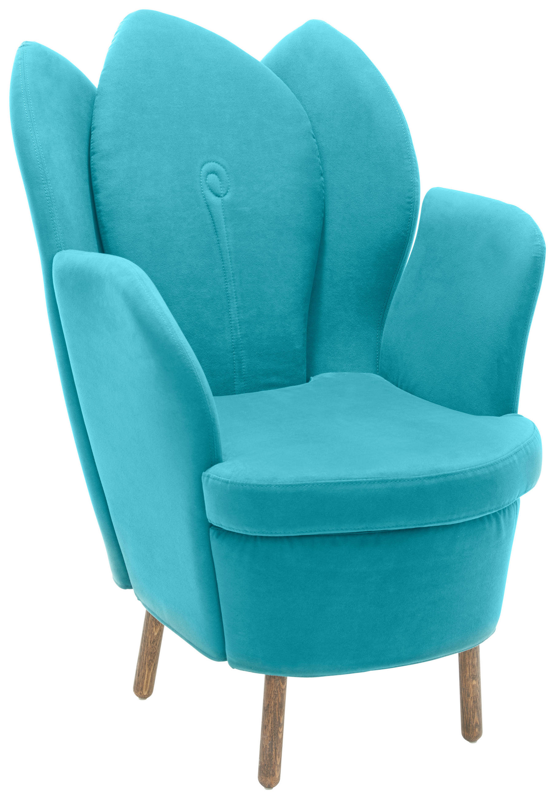 SESSEL in Mikrofaser Petrol  - Petrol, Design, Holz/Textil (63/95/70cm) - Brühl