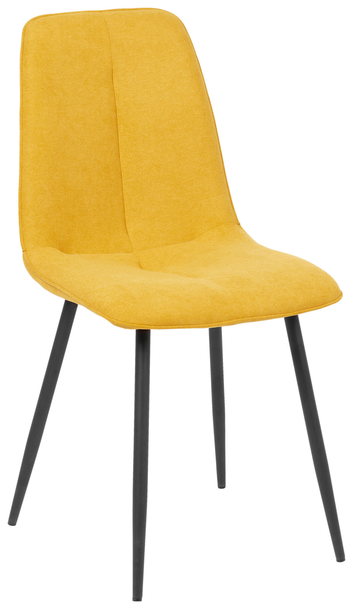 STUHL  in Eisen Webstoff Holz, Metall, Textil  - Gelb/Schwarz, MODERN, Holz/Textil (47/87/58cm) - P & B