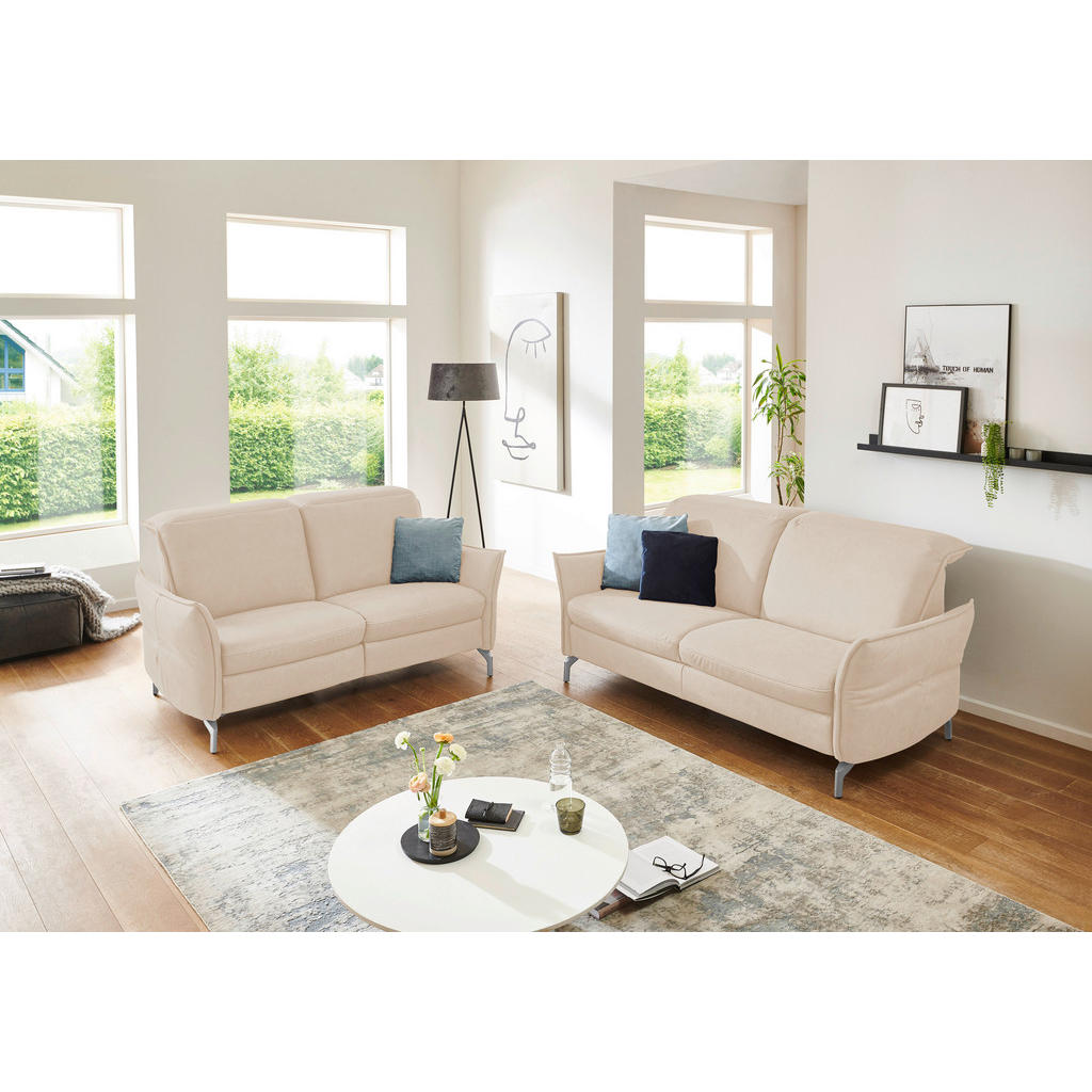 Thumbnail - Livetastic 2,5-Sitzer, Sand, Textil, 185x89x109 cm, Made in EU, Hocker erhältlich, motorische Relaxfunktion, Armteil lin...