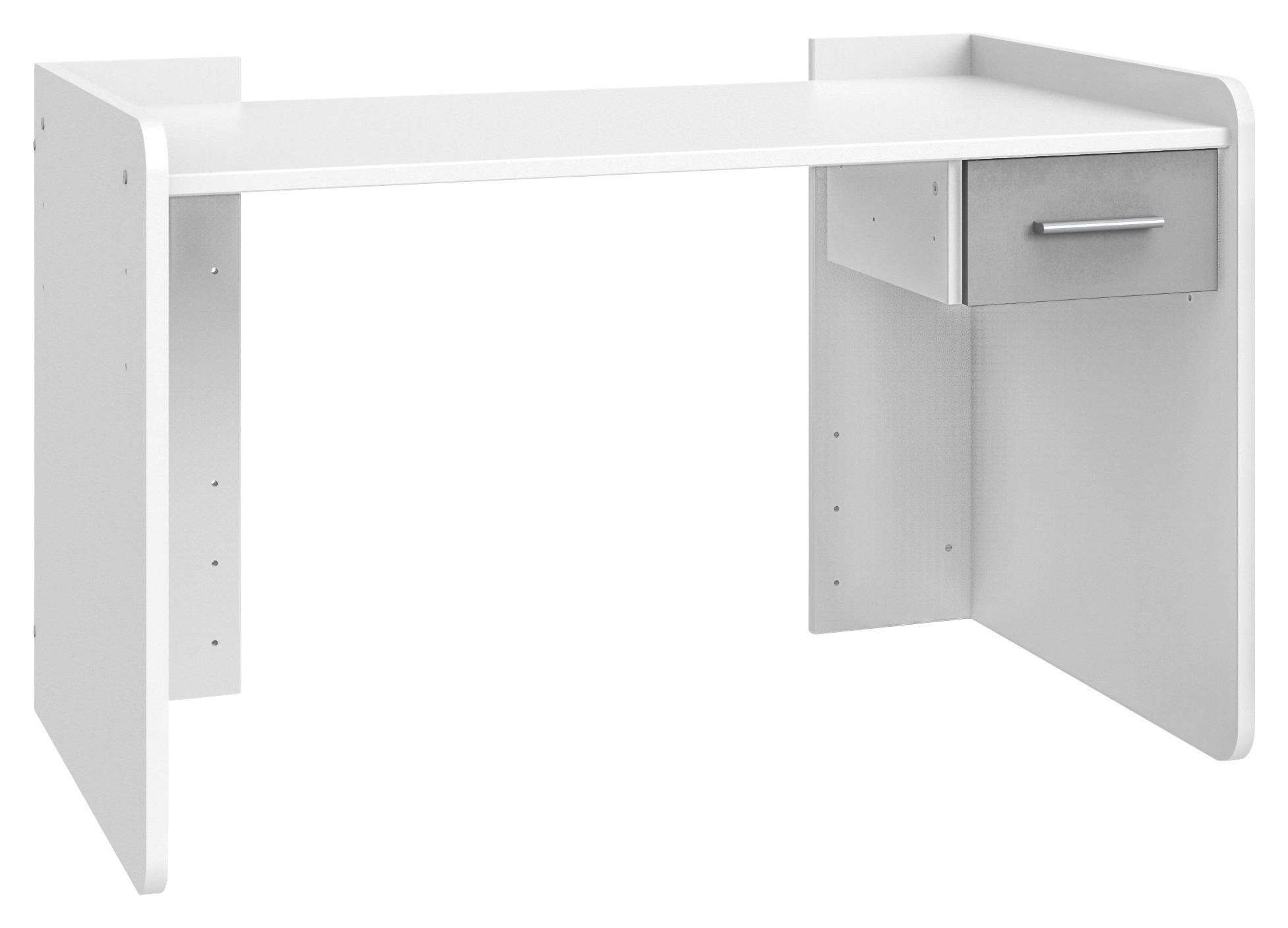 SCHREIBTISCH 124/70/77 cm  in Grau, Weiß  - Alufarben/Weiß, KONVENTIONELL, Holzwerkstoff/Kunststoff (124/70/77cm) - Boxxx