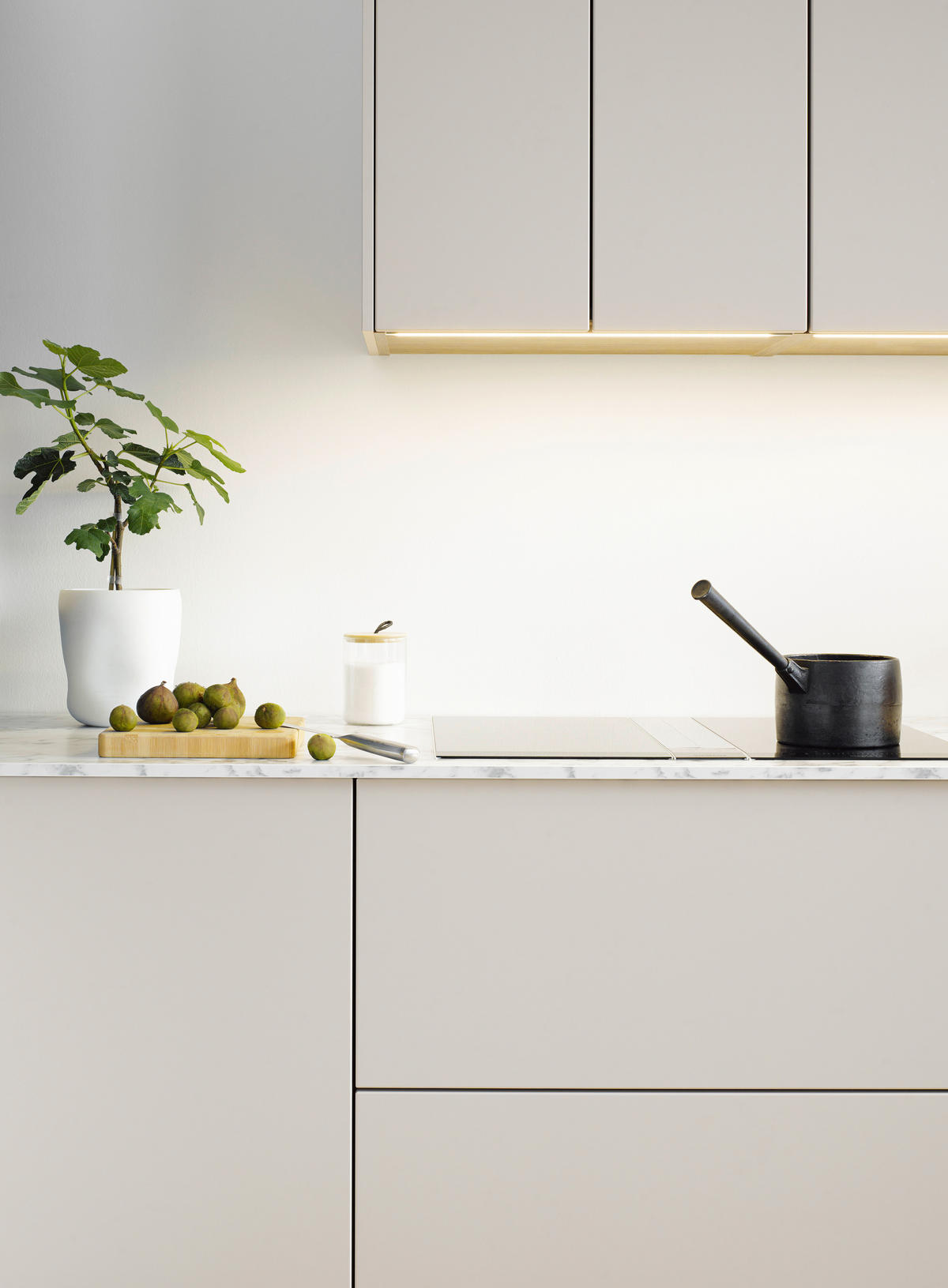 EINBAUKÜCHE SILVIA  - Sandfarben, Design, Holzwerkstoff - Novel