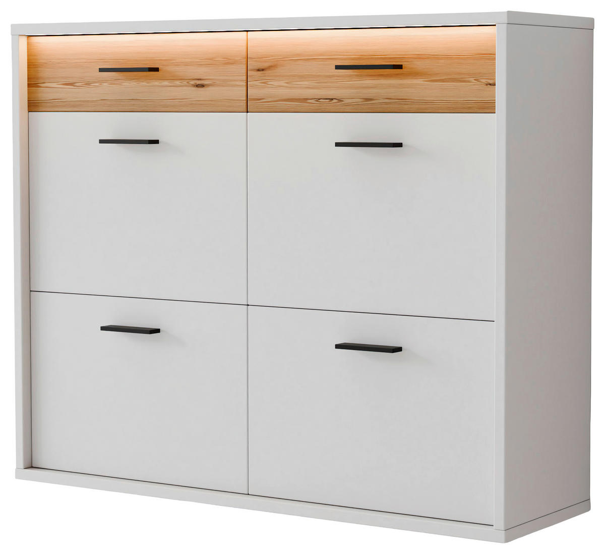 HÄNGESCHUHSCHRANK 125/101/37 cm  - Eichefarben/Anthrazit, Design, Holzwerkstoff/Metall (125/101/37cm) - Xora