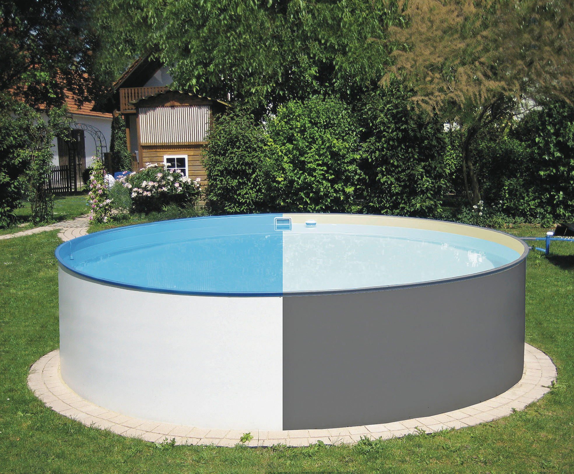 POOL STEELY ANTHRAZIT  - Anthrazit/Hellblau, Basics (18600l)