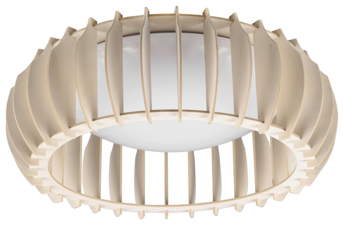 LED-DECKENLEUCHTE  40/14 cm    - Weiss/Naturfarben, Design, Kunststoff (40/14cm) - P & B