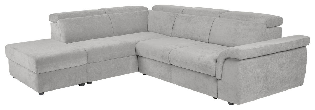 ECKSOFA Hellgrau Flachgewebe  - Hellgrau/Schwarz, KONVENTIONELL, Kunststoff/Textil (235/280cm) - Carryhome