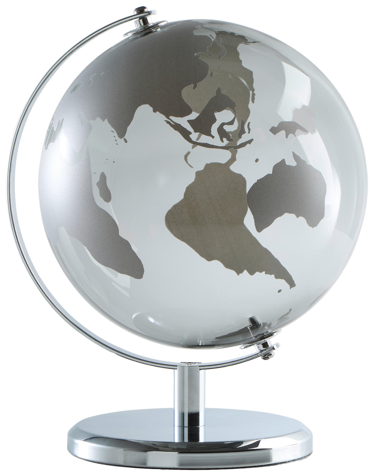 GLOBUS  - Grau, Design, Glas/Metall (21/29/22cm) - Ambia Home