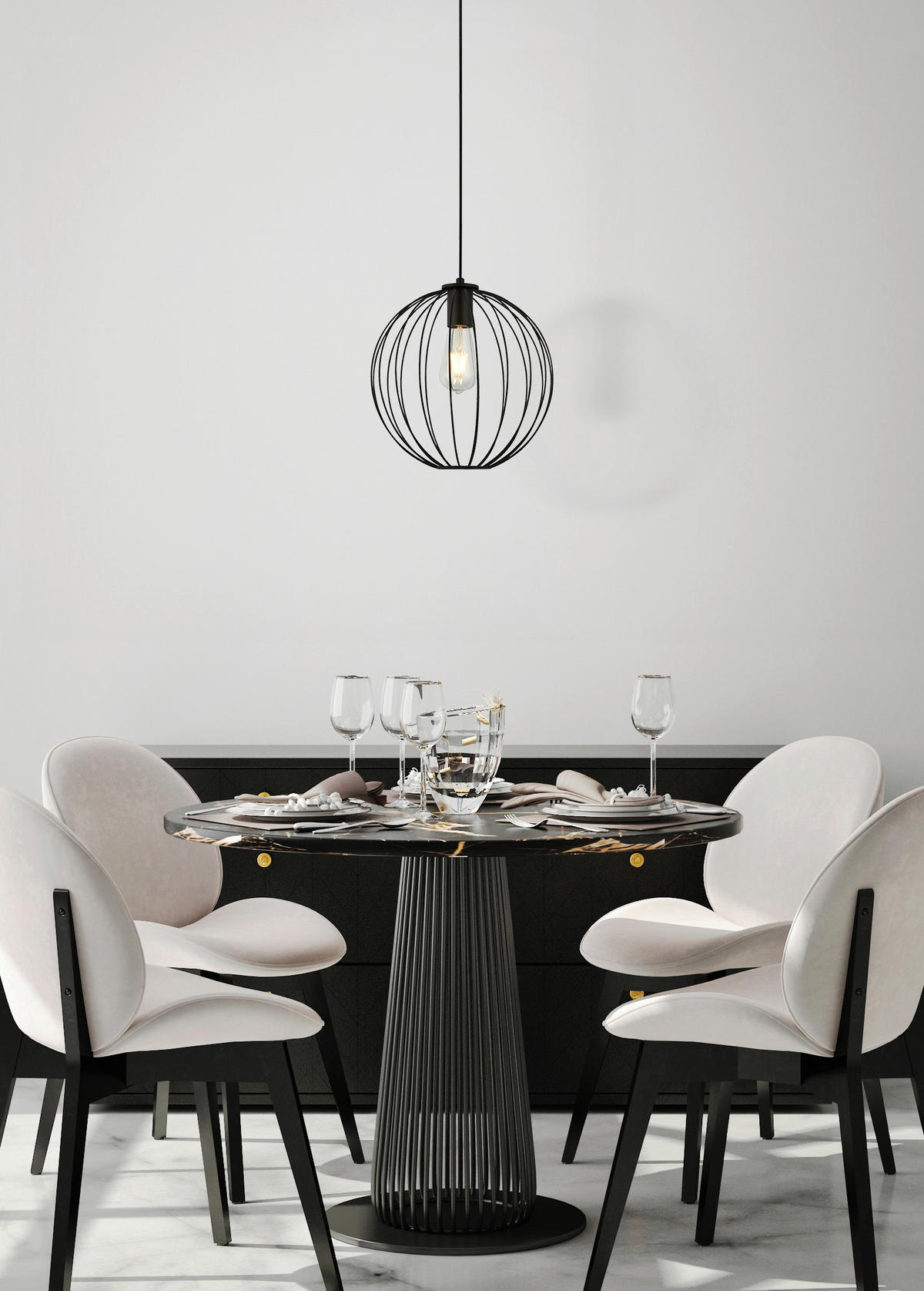 HÄNGELEUCHTE Rondo 30 cm  - Schwarz, Design, Metall (30cm)