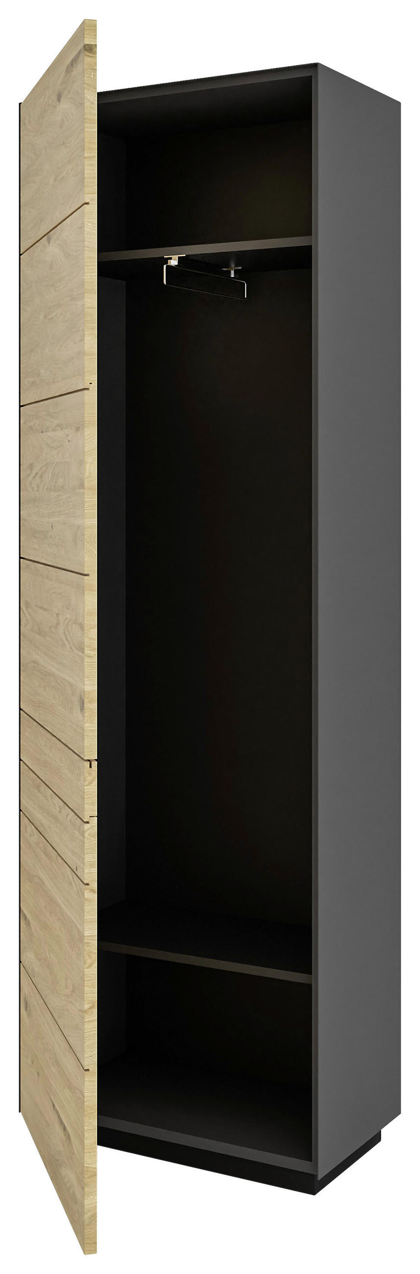 GARDEROBENSCHRANK  in  - Wildeiche/Anthrazit, Natur, Holz/Holzwerkstoff (64cm) - Dieter Knoll