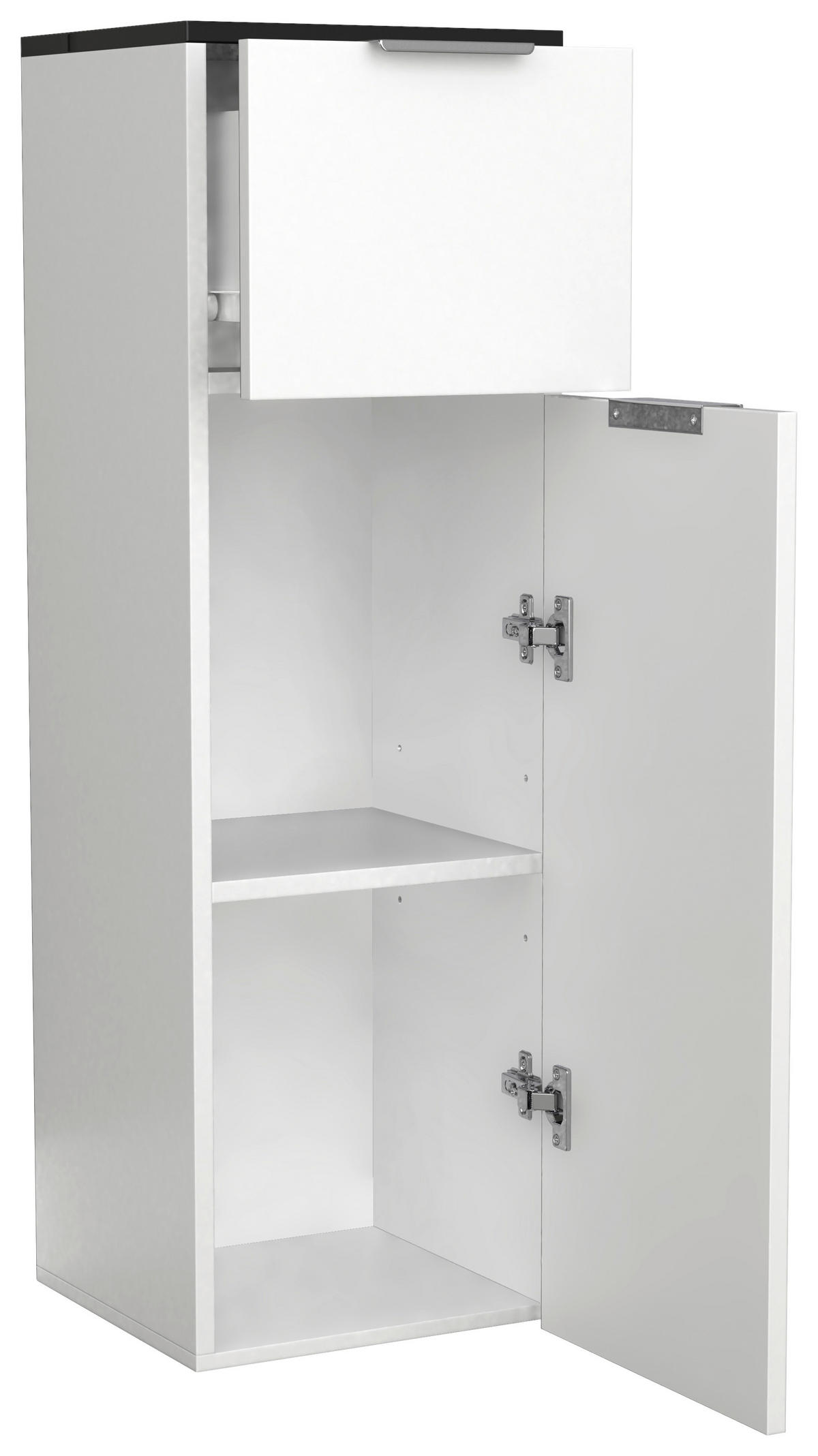 HIGHBOARD  in 30/95/30 cm  - Weiss/Silberfarben, Modern, Holzwerkstoff/Kunststoff (30/95/30cm) - MID.YOU