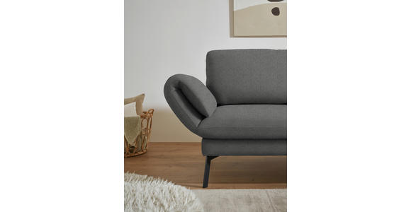 ECKSOFA  in Flachgewebe Dunkelgrau  255-365/175-224 cm  - Dunkelgrau/Schwarz, Design, Textil/Metall (255-365/175-224cm) - Dieter Knoll