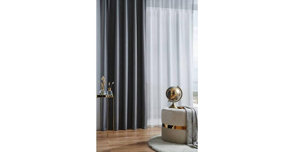 FERTIGVORHANG halbtransparent - Silberfarben, KONVENTIONELL, Textil (140/260cm) - Dieter Knoll