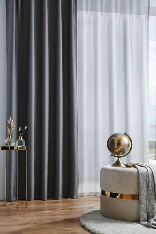 HOTOVÝ ZÁVES, polopriehľadné, 140/260 cm - strieborná, Konventionell, textil (140/260cm) - Dieter Knoll