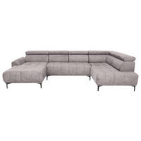 WOHNLANDSCHAFT in Velours Beige  - Beige/Schwarz, Design, Textil/Metall (172/340/191cm) - Stylife