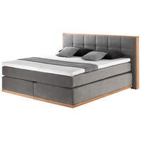 BOXSPRING-ÁGY  szürke  - szürke, Basics, műanyag/textil (200/112/213cm) - Carryhome