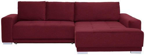 ECKSOFA in Flachgewebe Rot  - Silberfarben/Rot, Design, Holz/Textil (293/195cm) - Cantus