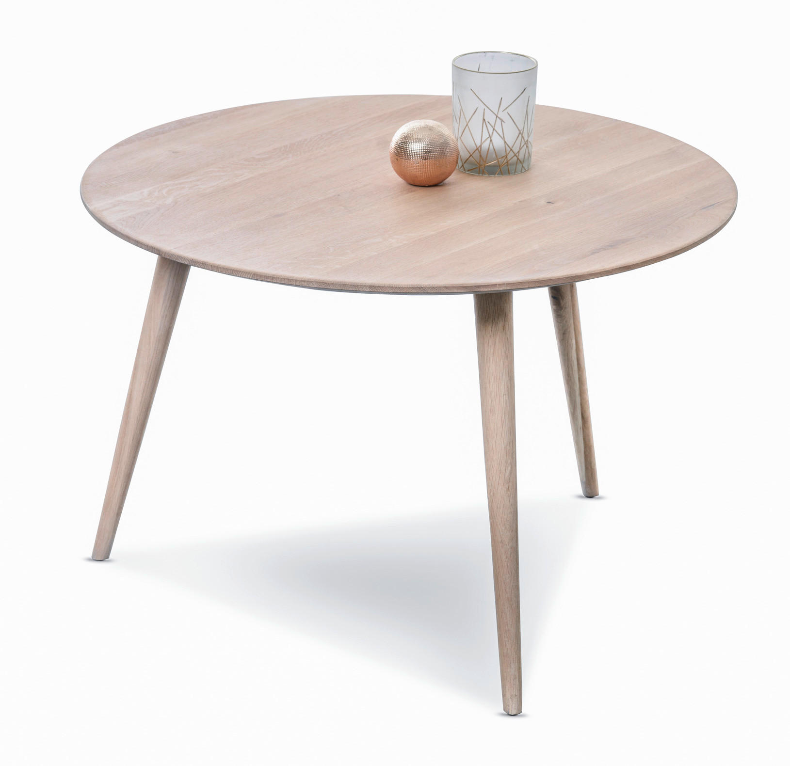 COUCHTISCH Wildeiche massiv 75/75/50 cm rund Eiche Bianco  - Eiche Bianco, Design, Holz (75/75/50cm) - Xora