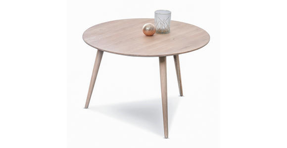 COUCHTISCH Wildeiche massiv 75/75/50 cm rund Eiche Bianco - Eiche Bianco, Design, Holz (75/75/50cm) - Xora