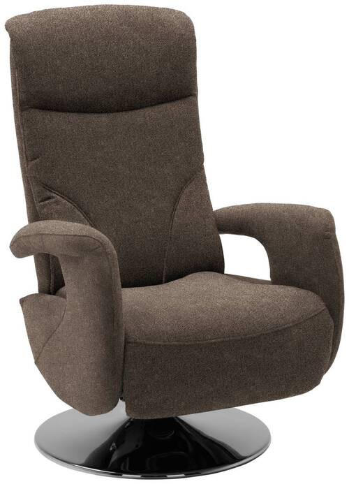 RELAXSESSEL in Textil Dunkelbraun  - Chromfarben/Dunkelbraun, Design, Textil/Metall (71/110/83cm) - Dieter Knoll