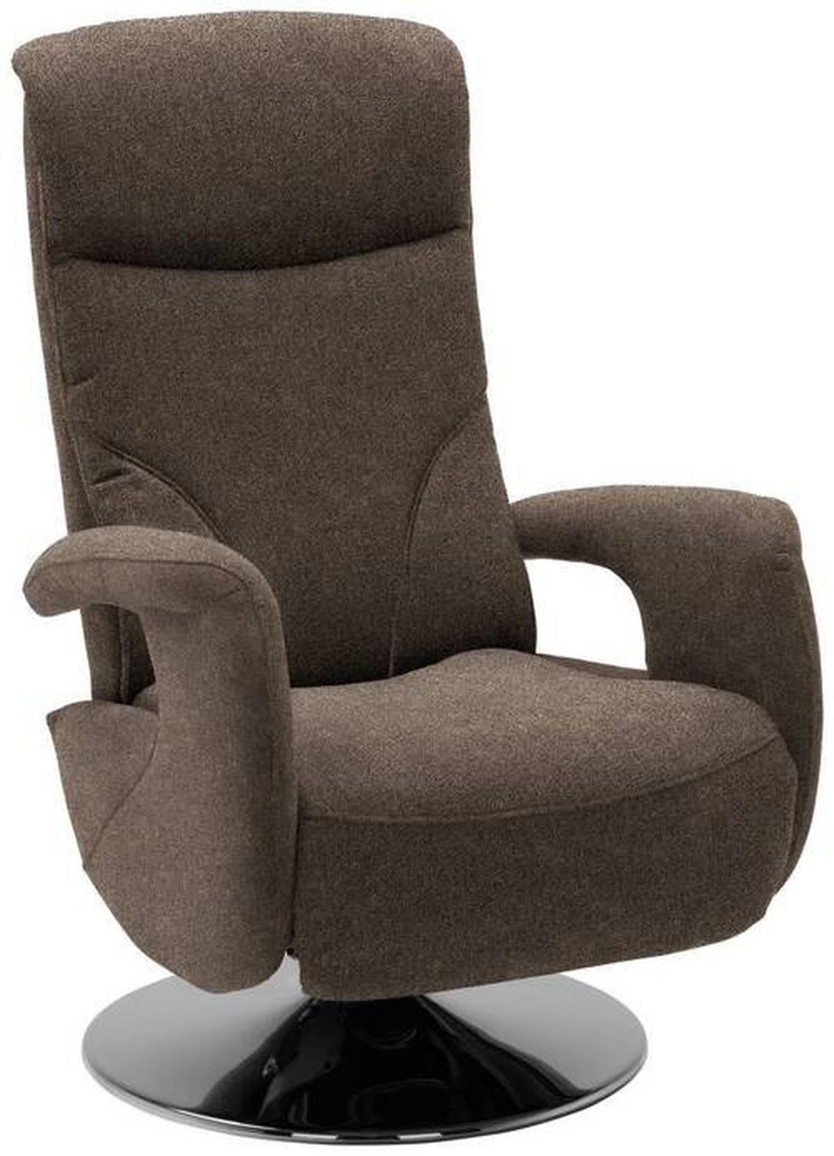 RELAXSESSEL in Textil Dunkelbraun  - Chromfarben/Dunkelbraun, Design, Textil/Metall (71/110/83cm) - Dieter Knoll