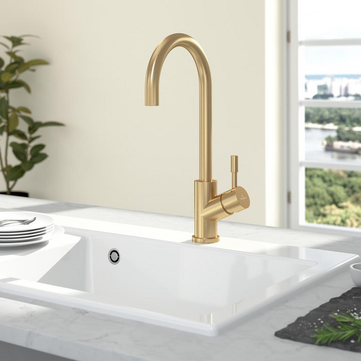 KÜCHENARMATUR - Goldfarben, Basics, Metall (4,5/40,5/21,5cm) - Villeroy & Boch