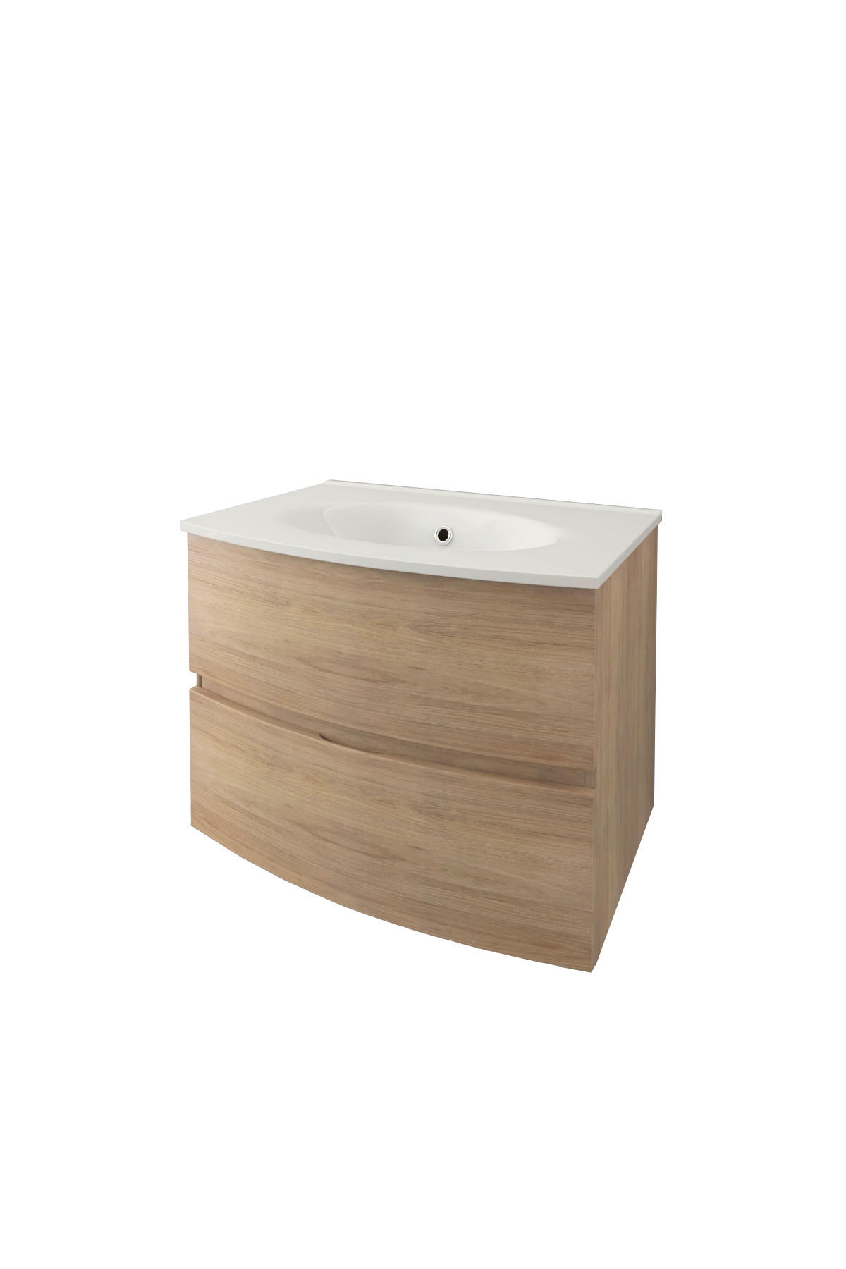 MOSDÓ ALSÓSZEKRÉNY 75/55/51 cm  - tölgyfa színű/fehér, Basics, faalapú anyag/kerámia (75/55/51cm) - Welnova