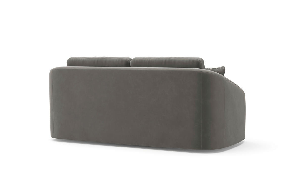 2,5-SITZER in Samt Grau  - Schwarz/Grau, Modern, Kunststoff/Textil (196/88/107cm) - Sit & More
