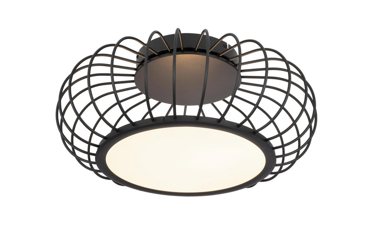 LED-DECKENLEUCHTE 55/23 cm   - Schwarz/Weiß, Design, Kunststoff/Metall (55/23cm) - Dieter Knoll