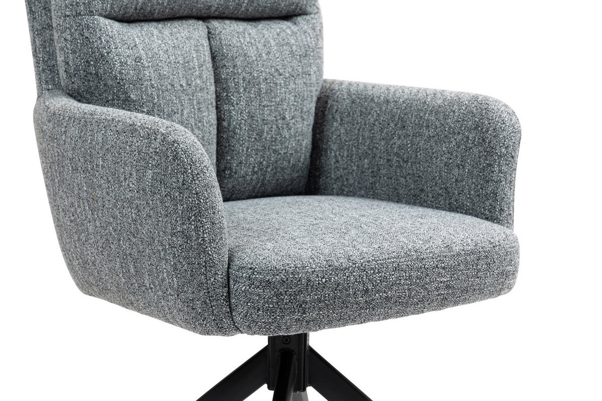 ARMLEHNSTUHL  in Eisen  - Schwarz/Grau, KONVENTIONELL, Textil/Metall (60/95/67cm) - MID.YOU