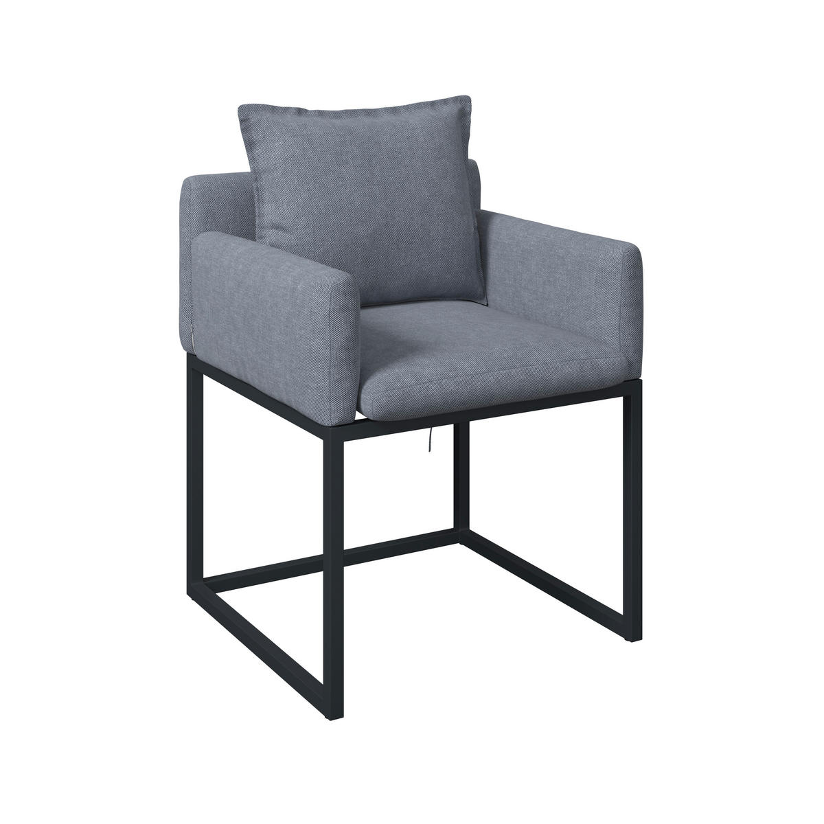 GARTENSESSEL Metall, Textil Dunkelgrau  - Graublau/Dunkelgrau, MODERN, Textil/Metall (63/75/60cm) - Beldano