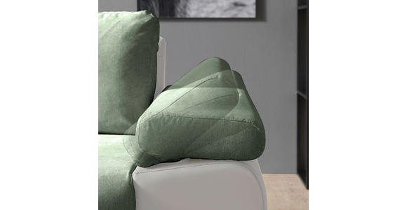 ECKSOFA  in Flachgewebe Weiß, Olivgrün  175/271 cm  - Weiß/Olivgrün, Design, Kunststoff/Textil (175/271cm) - Xora