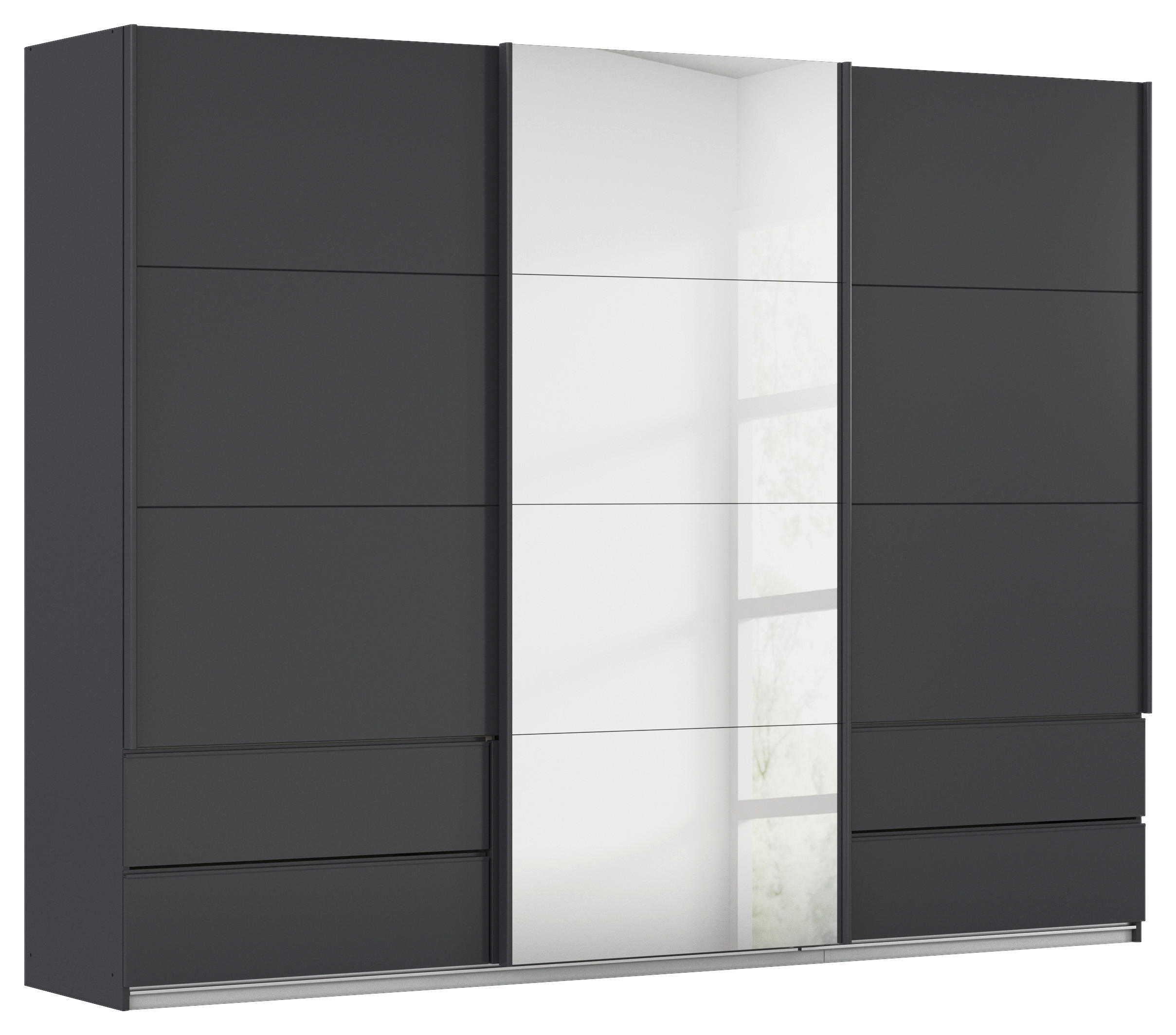 Schwebetürenschrank Mit Spiegel 271cm Karpo, Grau