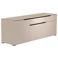 LOWBOARD  160/58/45 cm  - Sandfarben/Schwarz, Design, Glas/Holzwerkstoff (160/58/45cm) - Moderano